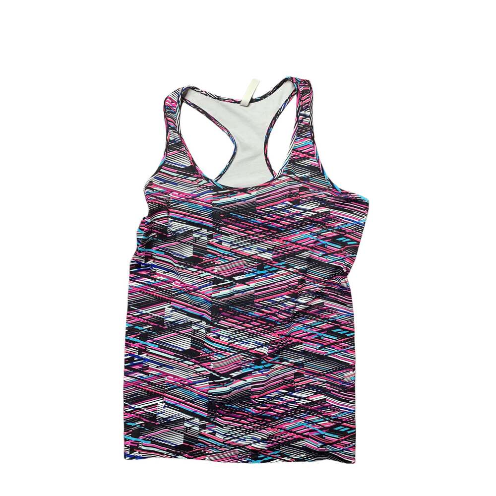 Fabletics Large striped pattern mesh panel racerback tank NWOT